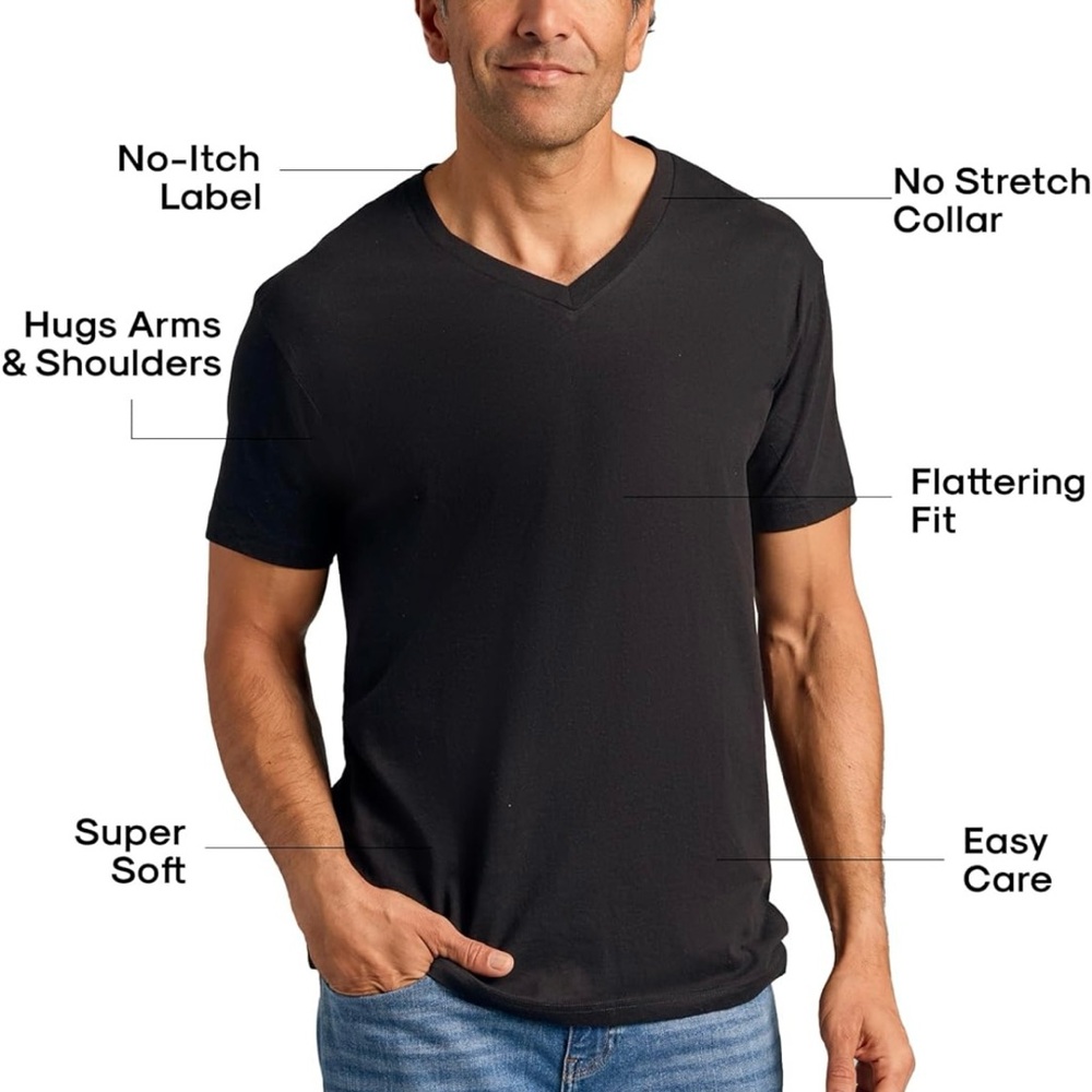 True Classic Mens V Neck T Shirts – Soft, Fitted size XXL NWT